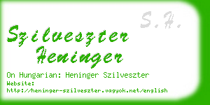 szilveszter heninger business card